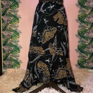 Chico’s Black & Brown Pattern Layered Skirt